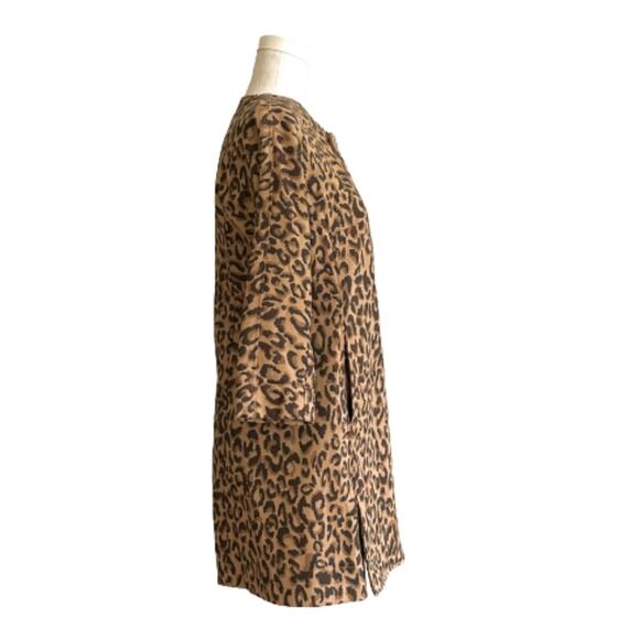 Carol Anderson by Invitation Animal Print Pockets Longer Duster Jacket Size XS - Picture 4 of 13